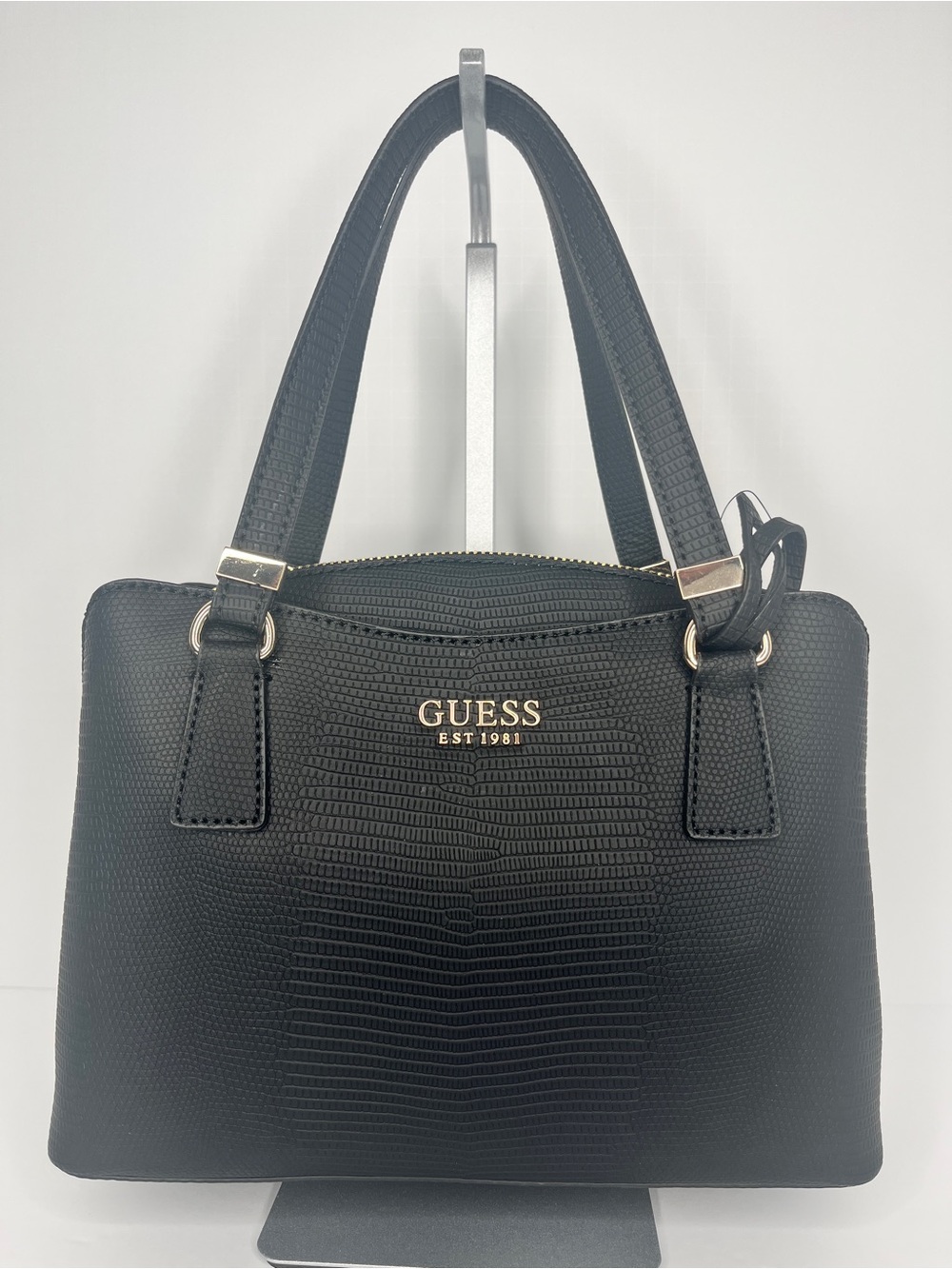 Guess Black Lyndi Small Triple Compartment Girlfriend Satchel